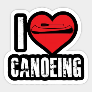 Canoeing Love Heart Water Paddles Sport Sticker